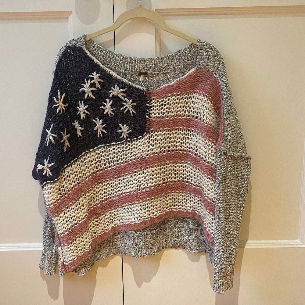 Free People American Flag Sweater